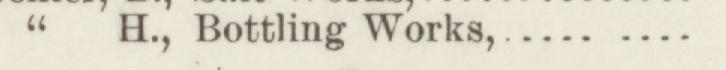 The line reading H.Bottling Works in the 1888 atlas index