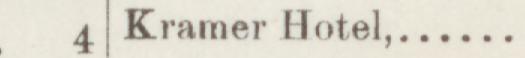 The line reading Kramer Hotel in the 1887 atlas index