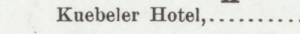 The line reading Kuebeler Hotel in the 1904 atlas index