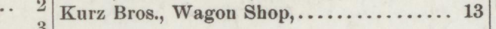 The line reading Kurz Bros., Wagon Shop in the 1889 atlas index