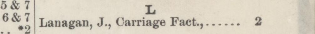 The line reading Lamagan, J., Carriage Facet in the 1888 atlas index