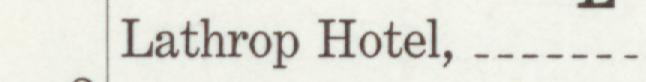 The line reading Lathrop Hotel in the 1912 atlas index