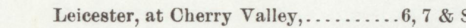 The line reading Leicester, at Cherry Valley in the 1904 atlas index