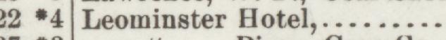 The line reading Leominster Hotel in the 1891 atlas index
