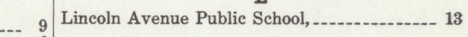 The line reading Lincoln Avenue Publie School in the 1913 atlas index