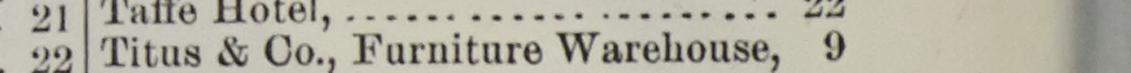 The line reading Litus & Co., Furniture Warehouse in the 1906 atlas index