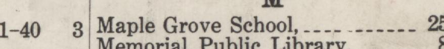 The line reading Maple Grove School in the 1950 atlas index