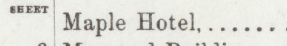 The line reading Maple Hotel in the 1899 atlas index