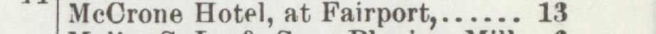 The line reading McCrone Hotel, at Fairport in the 1898 atlas index