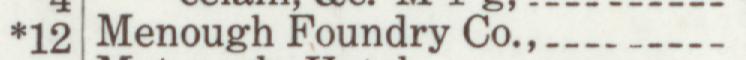 The line reading Menough Foundry Co in the 1915 atlas index