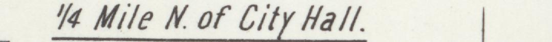 The line reading Mile N. of City Hall in the 1901 atlas index