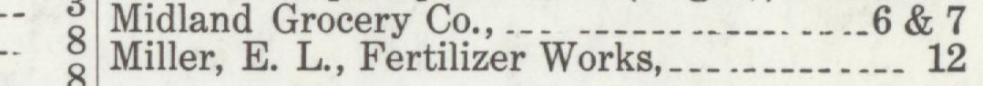 The line reading Miler, E. Lo, Fertilizer Works in the 1914 atlas index