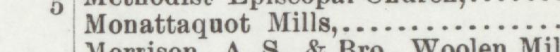 The line reading Monattaquot Mill in the 1896 atlas index