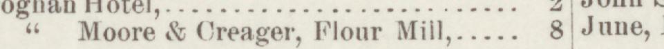 The line reading Moore & Creager, Flour Mill in the 1887 atlas index
