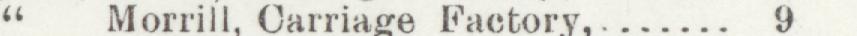The line reading Morrill, Carriage Factory in the 1904 atlas index