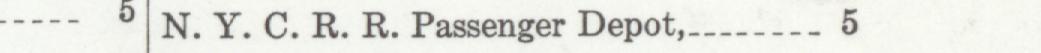 The line reading N. Y. C. R. R. Passenger Depot in the 1939 atlas index