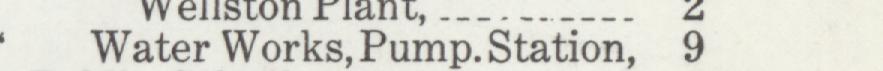 The line reading Nater Works, Pump.Statio in the 1911 atlas index