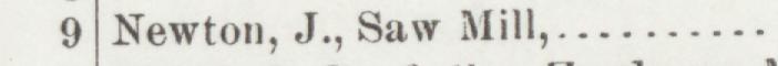 The line reading Newton, J., Saw Mill in the 1892 atlas index