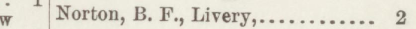The line reading Norton, B. F., Livery in the 1892 atlas index