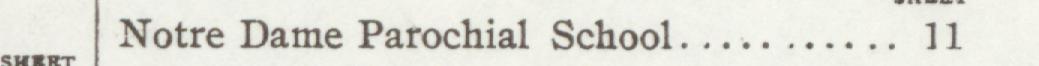 The line reading Notre Dame Parochial School in the 1906 atlas index