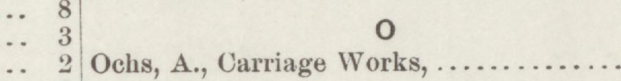 The line reading Ochia, 4, Carriage Works in the 1887 atlas index
