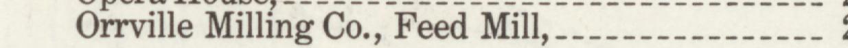 The line reading Orrville Milling Co., Feed Mill in the 1915 atlas index