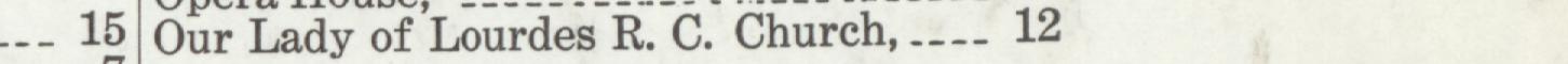 The line reading Our Lady of Lourdes R. C. Church,._ in the 1916 atlas index