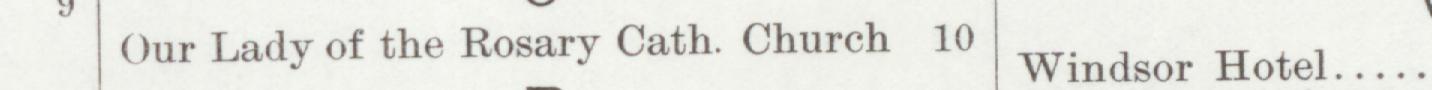 The line reading Our Lady of the Rosary Cath. Church in the 1901 atlas index