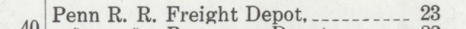 The line reading Penn R. R. Freight Depot in the 1927 atlas index