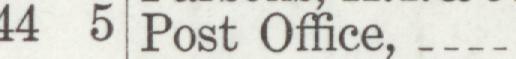 The line reading Post Office in the 1911 atlas index