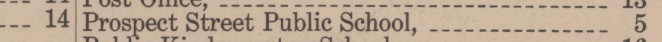 The line reading Prospect Street Public School in the 1922 atlas index