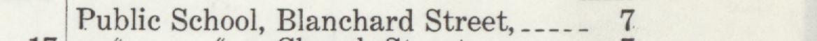The line reading Public School, Blanchard Street, _ in the 1912 atlas index