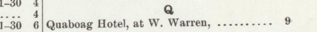 The line reading Quaboag Hotel, at W. Warren in the 1906 atlas index