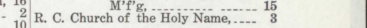 The line reading R. C. Church of the Holy Name in the 1917 atlas index