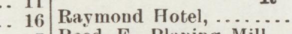 The line reading Raymond Hotel in the 1895 atlas index