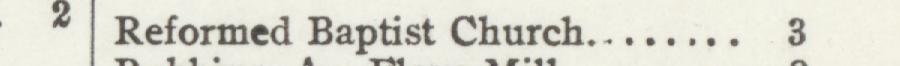 The line reading Reformed Baptist Church in the 1907 atlas index