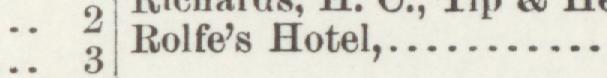 The line reading Rolfe's Hotel in the 1897 atlas index