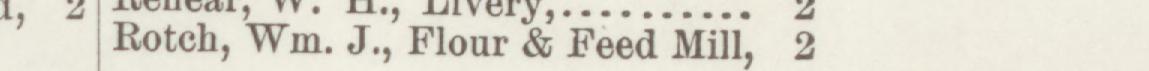 The line reading Rotch, Wm. J., Flour & Feed Mill in the 1892 atlas index
