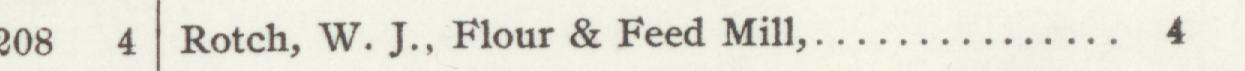The index line reading Rotch, W. J., Flour & Feed Mill in the 1904 atlas