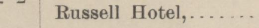 The line reading Russell Hotel in the 1884 atlas index
