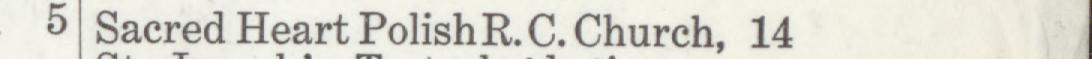 The line reading Sacred Heart Polish R. C. Church, 14 in the 1916 atlas index