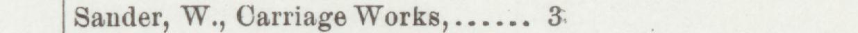 The line reading Sander, W., Carriage Works, 3 in the 1899 atlas index