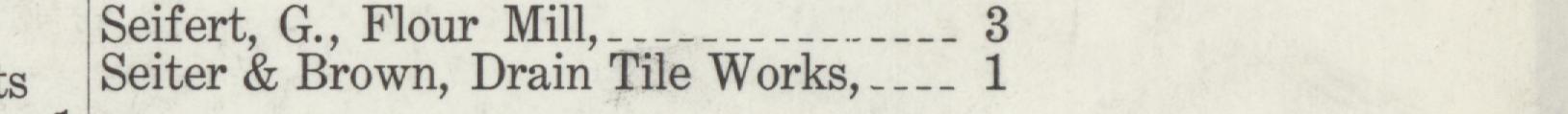 The line reading Seiter &e Brown, Drain Thle Works in the 1911 atlas index