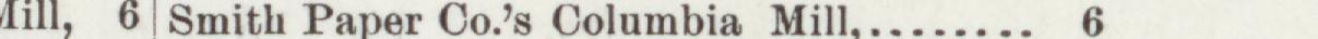 The index line reading Smith Paper Co.'s Columbia Mill in the 1895 atlas