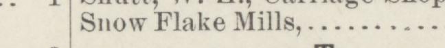 The line reading Snow Flake Mills in the 1884 atlas index