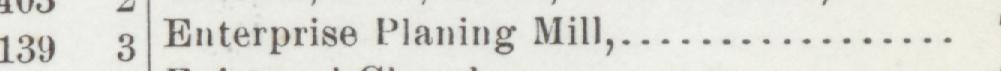 The index line reading Enterprise Planing Mill in the 1905 atlas