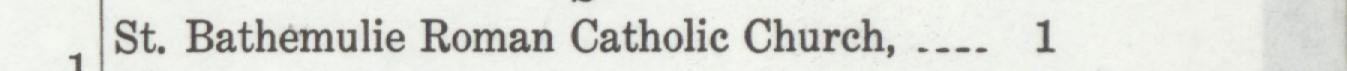 The line reading St. Bathemulie Roman Catholic Church in the 1919 atlas index