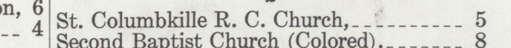 The line reading St. Columbkile R. C. Church in the 1933 atlas index
