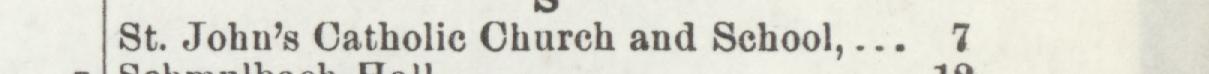 The line reading St. John's Catholic Ohurch and School in the 1908 atlas index