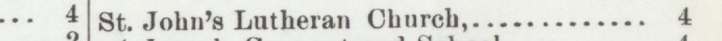 The line reading St. John's Lutheran Church in the 1901 atlas index